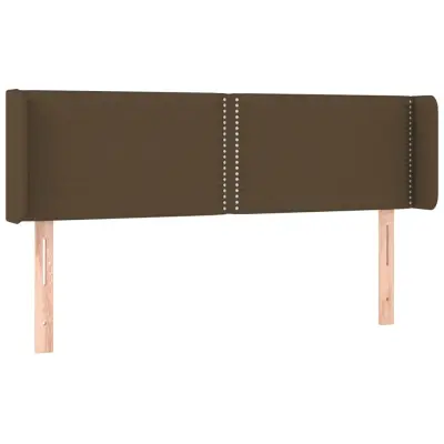 vidaXL Vzglavje z ušesi temno rjavo 147x16x78/88 cm blago