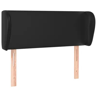 vidaXL Vzglavje z ušesi črno 93x23x78/88 cm umetno usnje