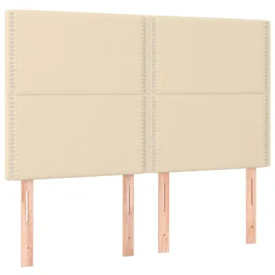 vidaXL Posteljno vzglavje 4 kosa krem 72x5x78/88 cm blago