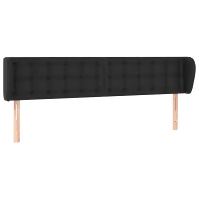 vidaXL Vzglavje z ušesi črno 203x23x78/88 cm umetno usnje