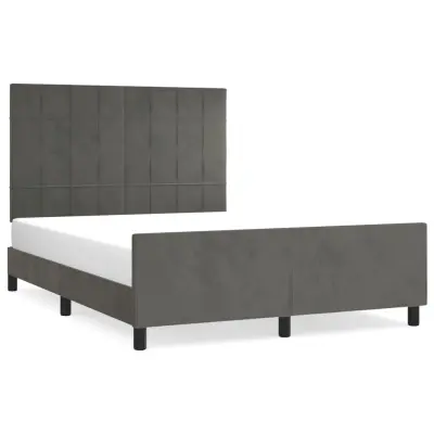vidaXL Posteljni okvir brez vzmetnice temno siv 140x200 cm žamet