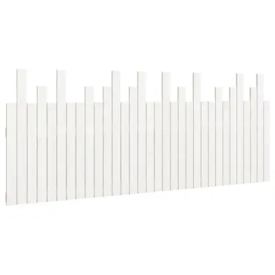 vidaXL Stensko posteljno vzglavje belo 204x3x80 cm trdna borovina