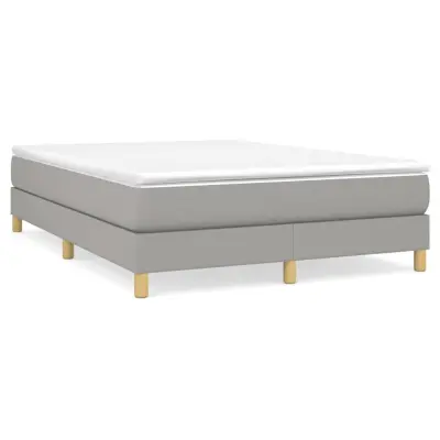 vidaXL Box spring posteljni z vzmetnico svetlo siv 140x190 cm blago