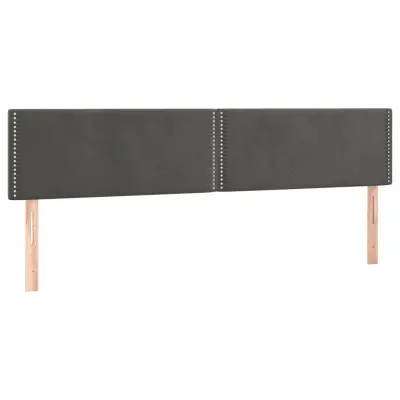 vidaXL Posteljno vzglavje 2 kosa temno sivo 100x5x78/88 cm žamet
