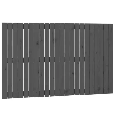 vidaXL Stensko posteljno vzglavje sivo 140x3x90 cm trdna borovina
