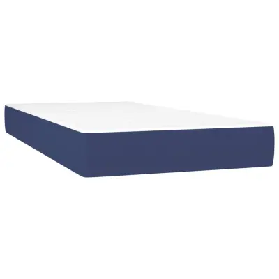 vidaXL Vzmetnica z žepkasto vzmetjo modra 90x190x20 cm blago