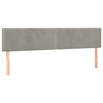 vidaXL Posteljno vzglavje 2 kosa svetlo sivo 100x5x78/88 cm žamet
