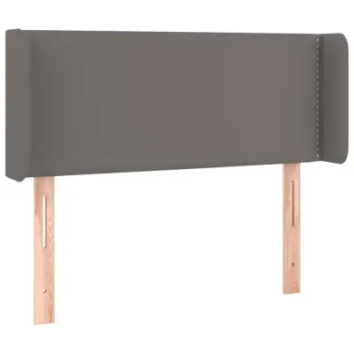 vidaXL Vzglavje z ušesi sivo 103x16x78/88 cm umetno usnje
