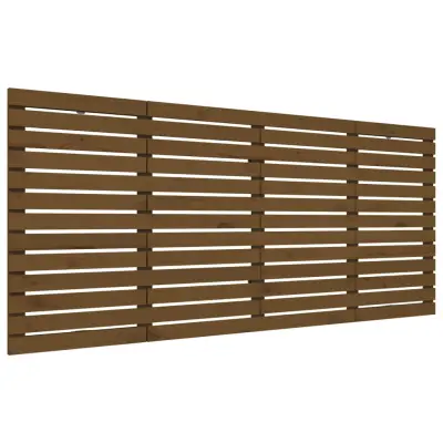 vidaXL Stensko posteljno vzglavje medeno rjavo 206x3x91,5 cm borovina