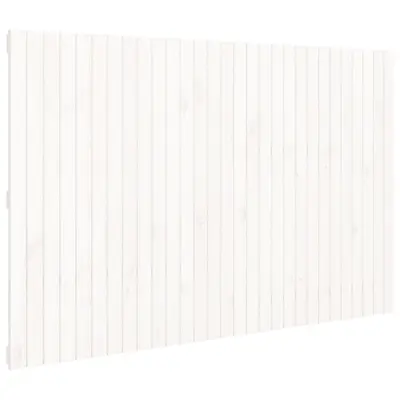 vidaXL Stensko posteljno vzglavje belo 185x3x110 cm trdna borovina