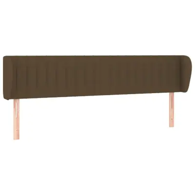 vidaXL Vzglavje z ušesi temno rjavo 203x23x78/88 cm blago