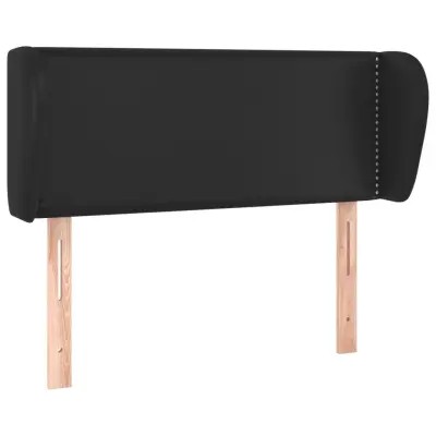vidaXL Vzglavje z ušesi črno 93x23x78/88 cm umetno usnje