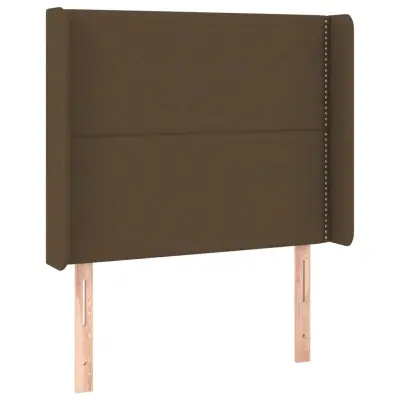 vidaXL Vzglavje z ušesi temno rjavo 103x16x118/128 cm blago