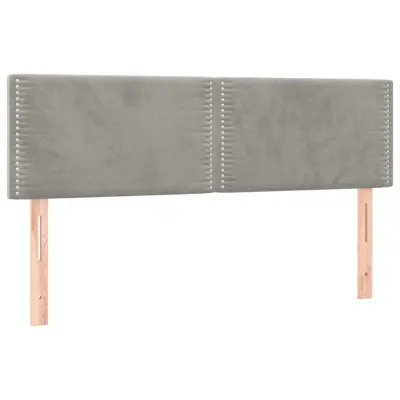 vidaXL Posteljno vzglavje 2 kosa svetlo sivo 72x5x78/88 cm žamet