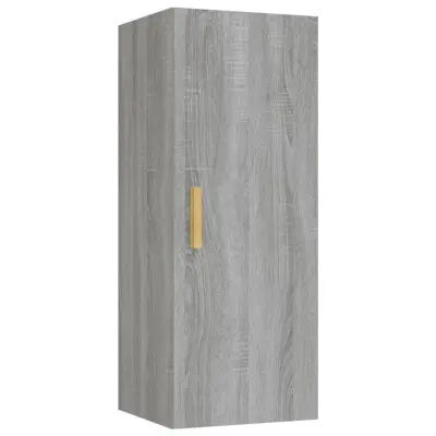 vidaXL Stenska omarica siva sonoma 34,5x34x90 cm konstruiran les
