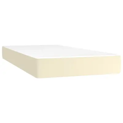 vidaXL Vzmetnica z žepkasto vzmetjo krem 100x200x20 cm umetno usnje