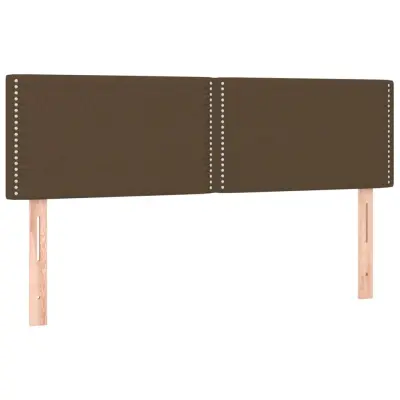 vidaXL Posteljno vzglavje 2 kosa temno rjavo 72x5x78/88 cm blago
