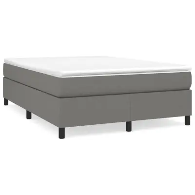 vidaXL Box spring posteljni z vzmetnico temno siv 140x190 cm blago