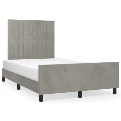 vidaXL Posteljni okvir brez vzmetnice svetlo siv 120x200 cm žamet