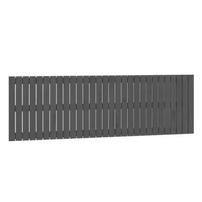 vidaXL Stensko posteljno vzglavje sivo 185x3x60 cm trdna borovina