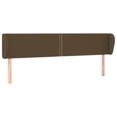 vidaXL Vzglavje z ušesi temno rjavo 203x23x78/88 cm blago