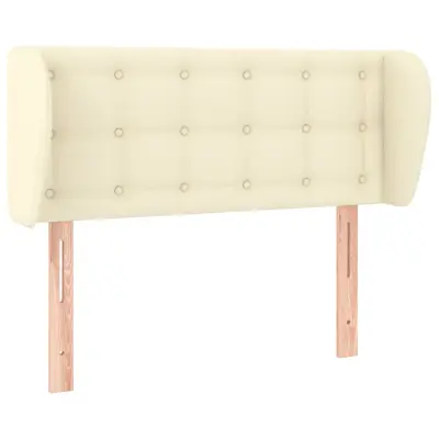 vidaXL Vzglavje z ušesi krem 93x23x78/88 cm umetno usnje