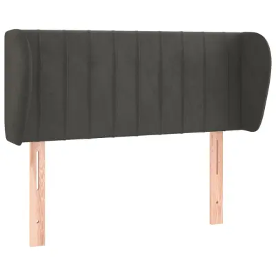 vidaXL Vzglavje z ušesi temno sivo 103x23x78/88 cm žamet