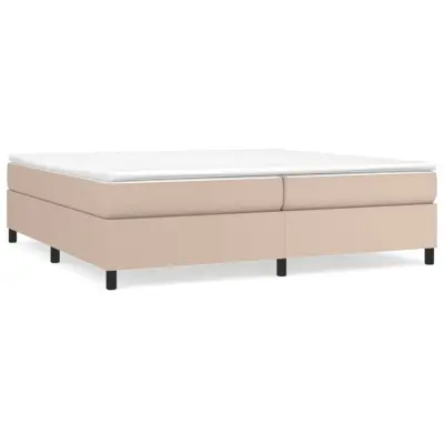 vidaXL Posteljni okvir kapučino 200x200  cm umetno usnje