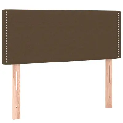 vidaXL Posteljno vzglavje temno rjavo 100x5x78/88 cm blago