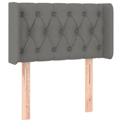 vidaXL Vzglavje z ušesi temno sivo 83x16x78/88 cm blago