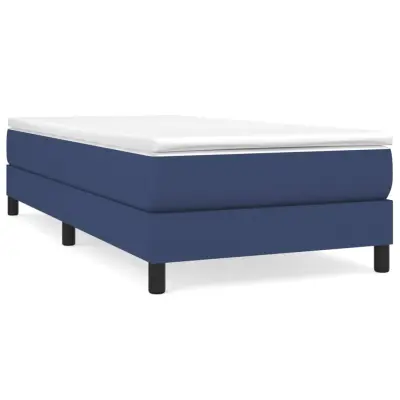 vidaXL Posteljni okvir brez vzmetnice modra 90x190 cm tkanina