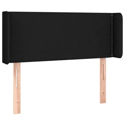 vidaXL Vzglavje z ušesi črno 93x16x78/88 cm blago