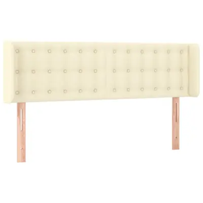 vidaXL Vzglavje z ušesi krem 147x16x78/88 cm umetno usnje