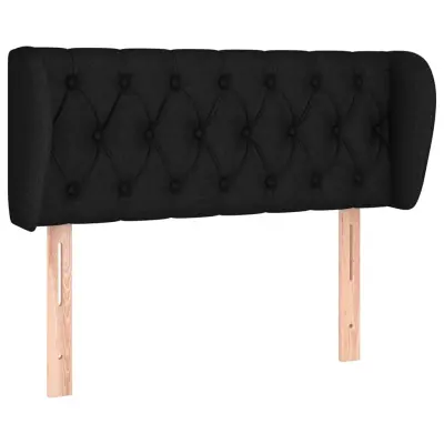 vidaXL Vzglavje z ušesi črno 103x23x78/88 cm blago