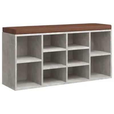 vidaXL Regal za čevlje betonsko siv 103x30x48 cm inženirski les