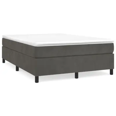 vidaXL Posteljni okvir brez vzmetnice temno siv 140x200 cm žamet