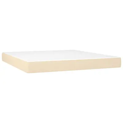 vidaXL Vzmetnica z žepkasto vzmetjo krem 160x200x20 cm blago