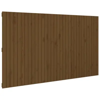 vidaXL Stensko posteljno vzglavje medeno rjavo 204x3x110 cm borovina