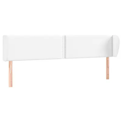 vidaXL Vzglavje z ušesi belo 203x23x78/88 cm umetno usnje
