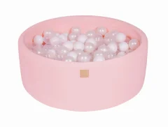 Otroške žogice Piscine, okrogle, 30 cm, bombažne, svetlo roza, 200 žogic: Bela/prozorna/biserno bela