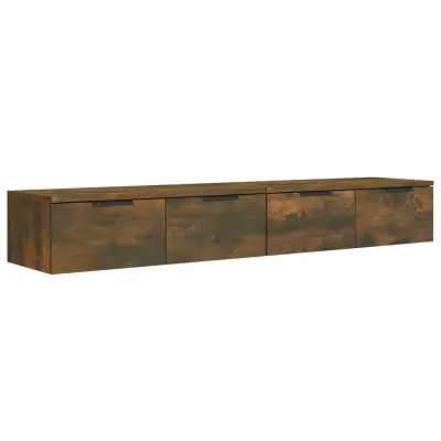 vidaXL Stenska omarica 2 kosa dimljen hrast 68x30x20 cm konstr. les