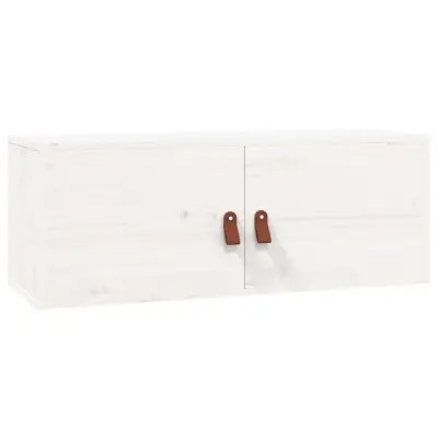 vidaXL Stenska omarica bela 80x30x30 cm trdna borovina