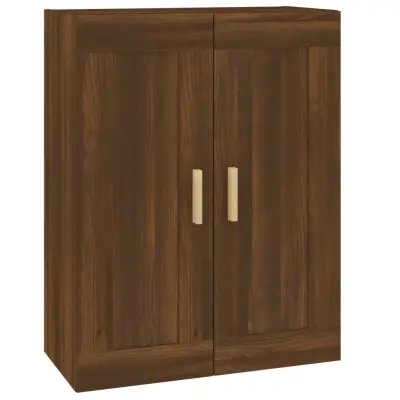 vidaXL Stenska omarica rjav hrast 69,5x32,5x90 cm inženirski les