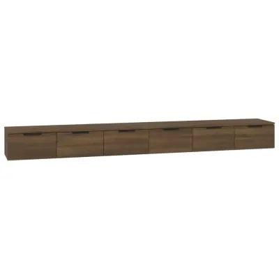 vidaXL Stenska omarica 2 kosa rjav hrast 102x30x20 cm inženirski les