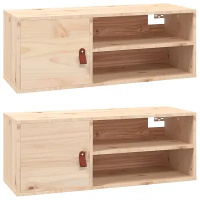vidaXL Stenska omarica 2 kosa 80x30x30 cm trdna borovina