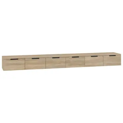vidaXL Stenska omarica 2 kosa sonoma hrast 102x30x20 cm inženirski les