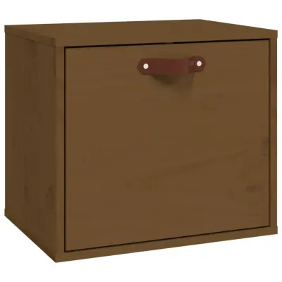 vidaXL Stenska omarica medeno rjava 40x30x35 cm trdna borovina