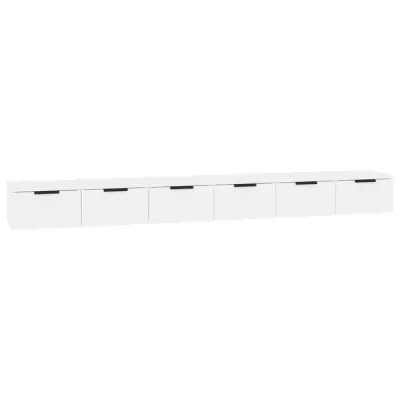 vidaXL Stenska omarica 2 kosa bela 102x30x20 cm inženirski les