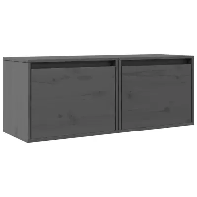 vidaXL Stenska omarica 2 kosa siva 40x30x50 cm trdna borovina