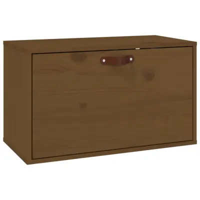 vidaXL Stenska omarica medeno rjava 60x30x35 cm trdna borovina